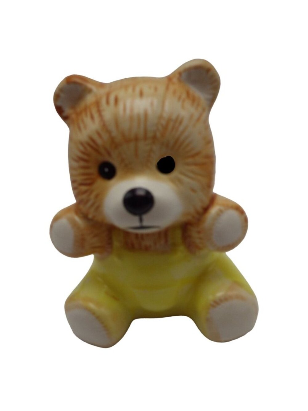 Teddy Bear Piggy Bank Yellow Bib Overalls